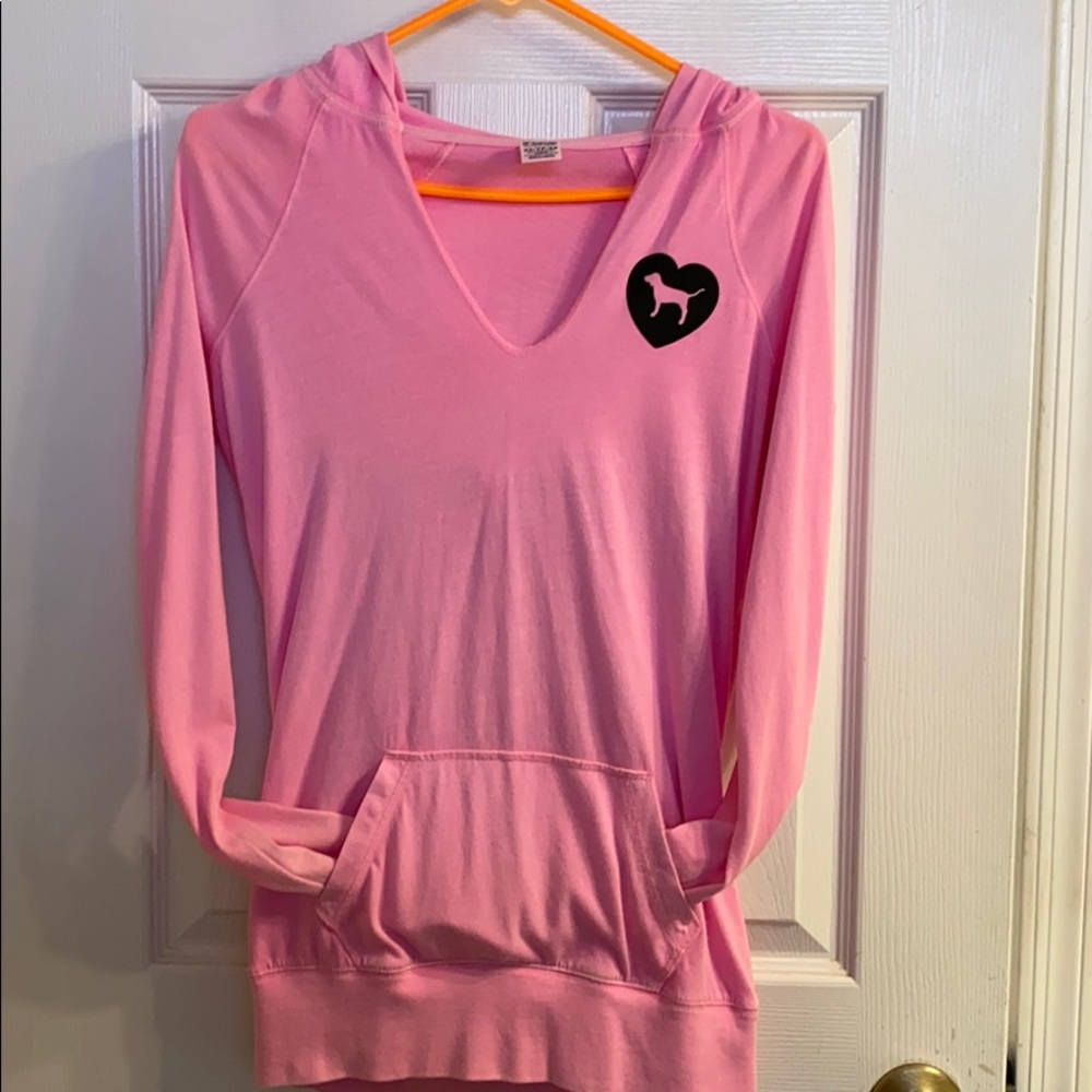 Pink Victoria’s Secret Long Sleeve Hoodie Shirt